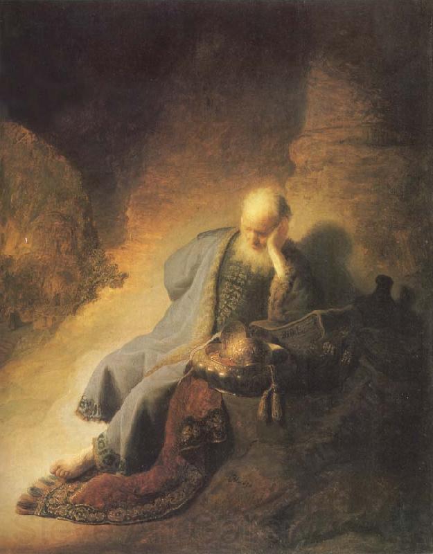 REMBRANDT Harmenszoon van Rijn The Prophet Jeremiab Mourning over the Destruction of Jerusalem Spain oil painting art